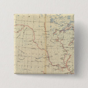 59 Navigable rivers, routes 1890 2 Inch Square Button