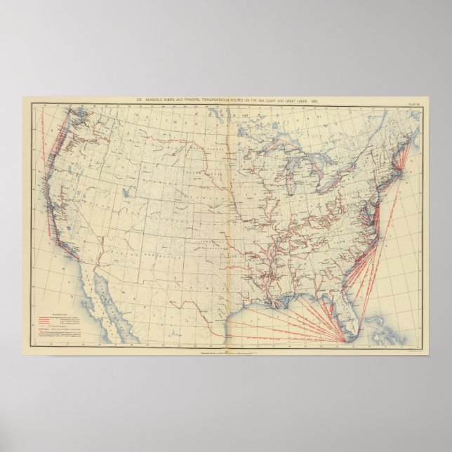 59 Navigable rivers, routes 1890 Poster (Front)