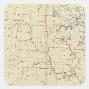 59 Navigable rivers, routes 1890 Square Sticker