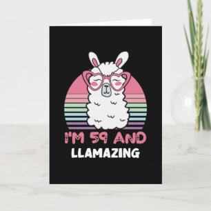 59 Year Old Bday Llamazing 59th Birthday Llama Card