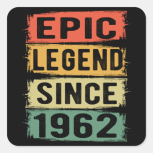 59 Years Old Bday 1962 Epic Legend 60th Birthday Square Sticker