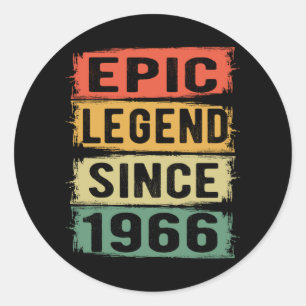 59 Years Old Bday 1966 Epic Legend 59th Birthday Classic Round Sticker