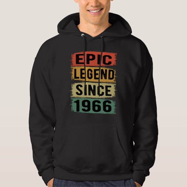 59 Years Old Bday 1966 Epic Legend 59th Birthday Hoodie (Front)