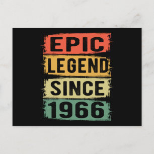 59 Years Old Bday 1966 Epic Legend 59th Birthday Postcard