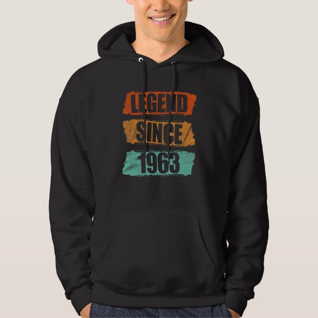 59 Years Old Legend Since 1963 59th Birthday Hoodie (Front)
