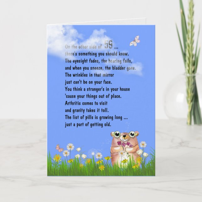 59e Humour d'anniversaire Obtenir la vieille carte (Devant)