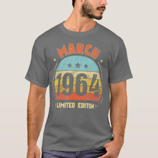 59th Birthday Awesome Since March 1964 Retro 59 Ye T-Shirt