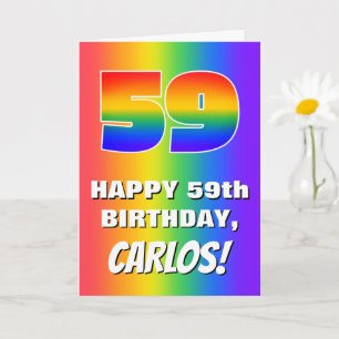 59th Birthday: Colourful, Fun Rainbow Pattern # 59 Card