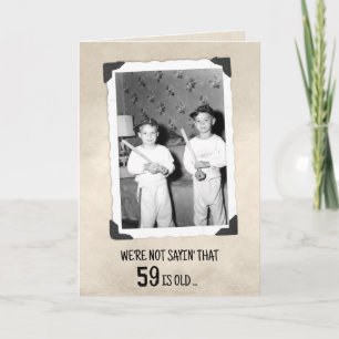 59th Birthday Humor Young Boys With Baseball Bats Card