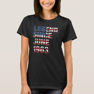 59th Birthday Legend Since June 1963 Usa Flag 59 Y T-Shirt