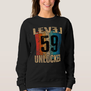 59th Birthday Level Unlocked Vintage Retro Sweatshirt