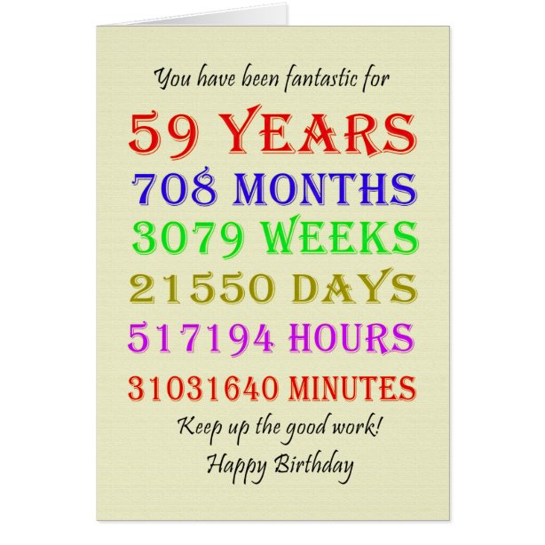 59th Birthday Cards Zazzle Ca