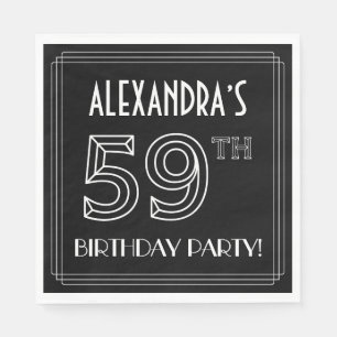 59th Birthday Party: Art Deco Style + Custom Name Napkin
