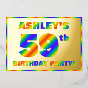 59th Birthday Party — Fun, Rainbow Spectrum “59”