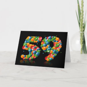 59th birthday with numbers formed from balls card