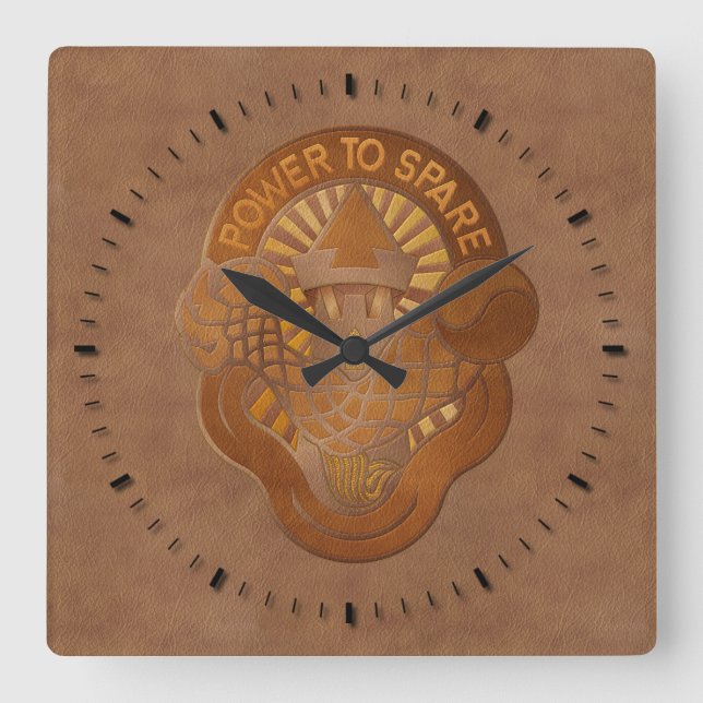59th Ordnance Brigade crest - tooled leather look Square Wall Clock (Front)