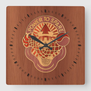 59th Ordnance Brigade crest - wood inlay Square Wall Clock