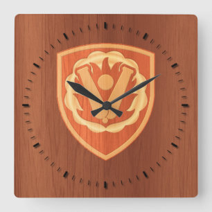 59th Ordnance Brigade Patch- pine wood inlay Square Wall Clock