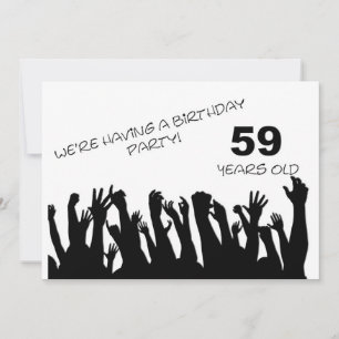 59th party invitation with cheering crowds