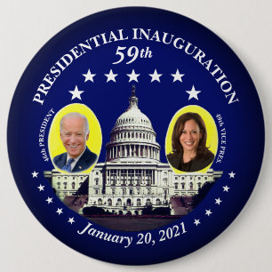 59th President Inauguration 6 Inch Round Button