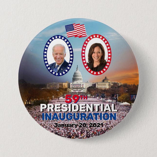 59th Presidential Inauguration Jan. 20, 2021 3 Inch Round Button (Front)