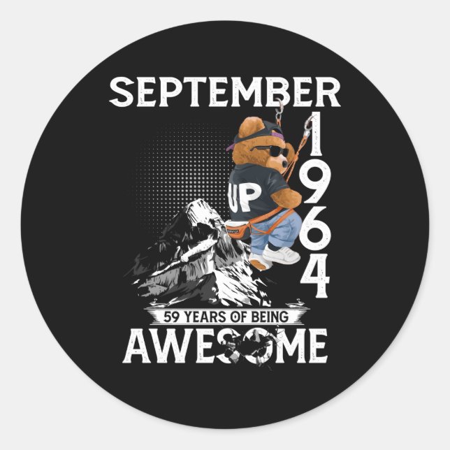 59Th September 1964 59 S Classic Round Sticker (Front)