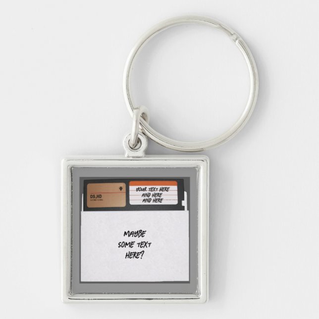5.25 inch Floppy Disc in Paper Sleeve Keychain (Front)