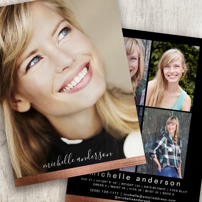 5.5x7.5" Modern 5 Photo Model Comp Card (Creator Uploaded)