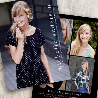 5.5x7.5" Modern 5 Photo Model Comp Card