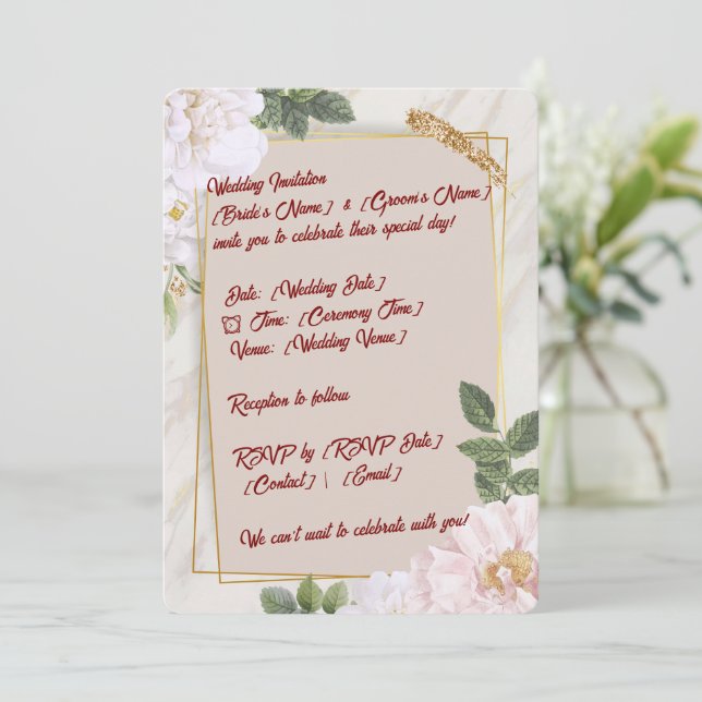 5" * 7" Wedding Invitation Card (Standing Front)