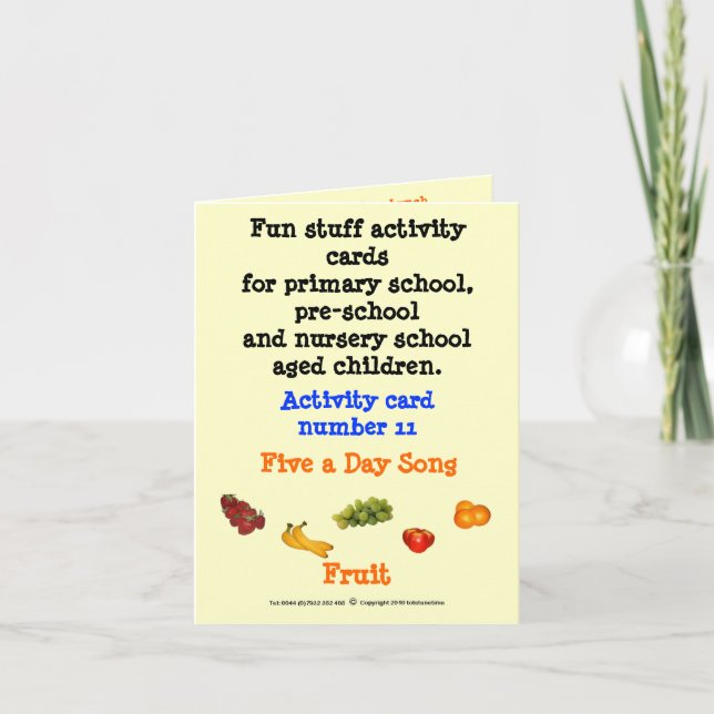 5 a Day Fruit - Sample size note card (Front)