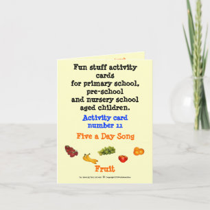 5 a Day Fruit - Sample size note card