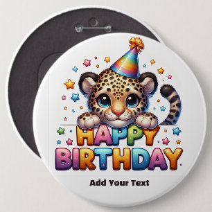 #5 Add Your Text /Happy Birthday 6 Inch Round Button