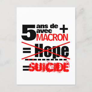 5 ans + Macron = SUICIDE - Postcard