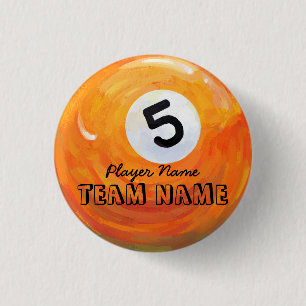 5 Ball 1 Inch Round Button