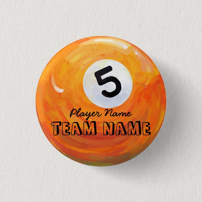 5 Ball 1 Inch Round Button (Front)