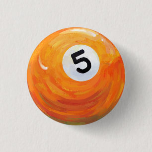 5 Ball 1 Inch Round Button