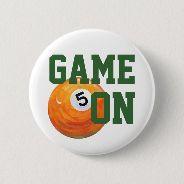 5 Ball 2 Inch Round Button (Front)