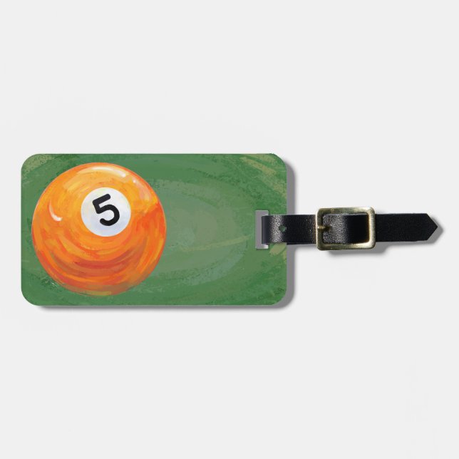 5 Ball Luggage Tag (Front Horizontal)
