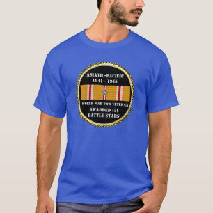 5 BATTLE STARS WWII Asiatic Pacific Veteran T-Shirt
