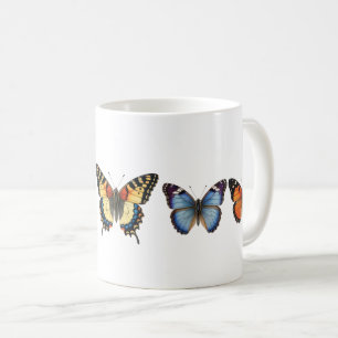 5 beautiful butterflies bugs insect art watercolor coffee mug