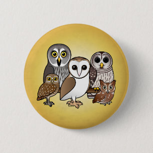 5 Birdorable Owls 2 Inch Round Button