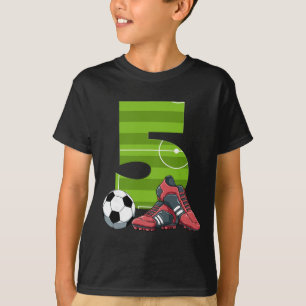5 Birthday Soccer First Birthday Footll Kids T-Shirt