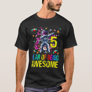 5 Birthday Year Of Being Awesome Astronaut 1 T-Shirt