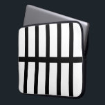 5 Bisected Black Lines Laptop Sleeve<br><div class="desc">Inspired by a map symbol for railroad tracks, this bold geometric pattern features five vertical black lines split in half by a horizontal black line down the centre. The black on white pattern has a sleek look. The white is actually transparent, so you can change it if you like. Just...</div>