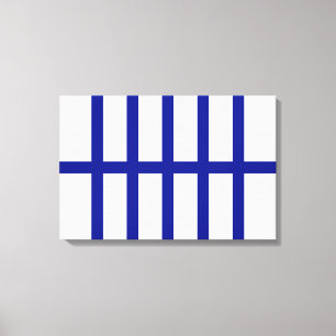 5 Bisected Blue Lines Canvas Print