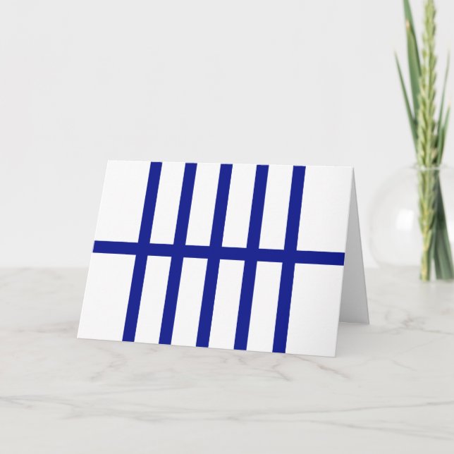 5 Bisected Blue Lines Card (Front)