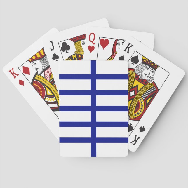 5 Bisected Blue Lines Playing Cards (Back)