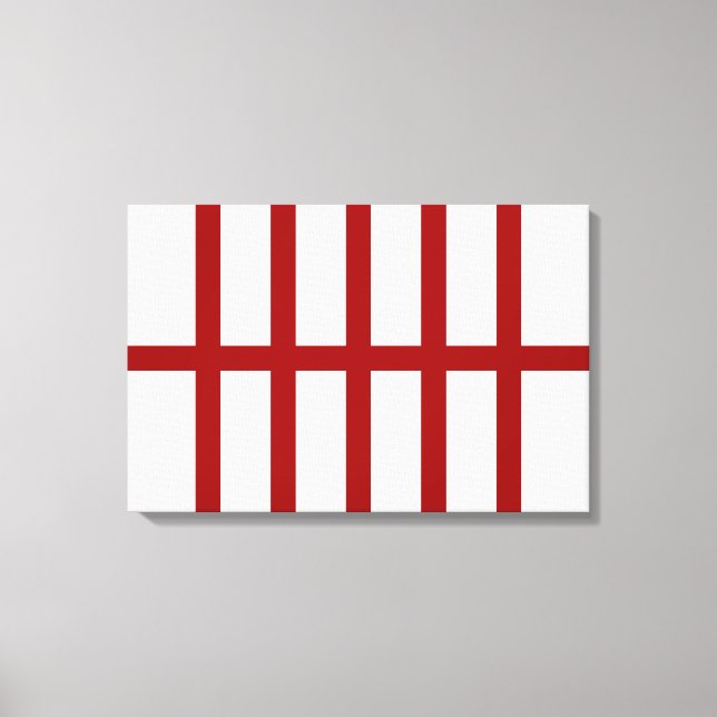 5 Bisected Red Lines Canvas Print (Front)