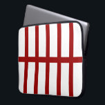 5 Bisected Red Lines Laptop Sleeve<br><div class="desc">This bold geometric pattern, inspired by a railroad map symbol, features five vertical red lines split in half by a horizontal red line down the centre. The red on white pattern has a strong spartan look. The white is transparent, so you can change it if you like. Just click the...</div>